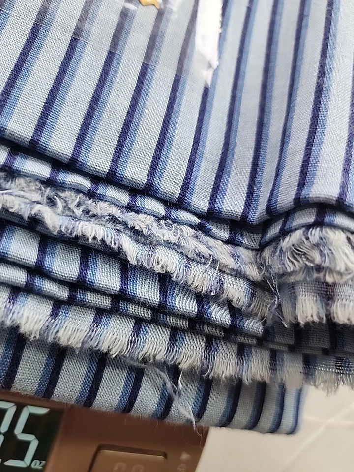 3.2yds X 34"w 30s 40s Ticking Stripe Multi Tone Blue Cotton Sewing Lawn Fabric - Image 4 of 4
