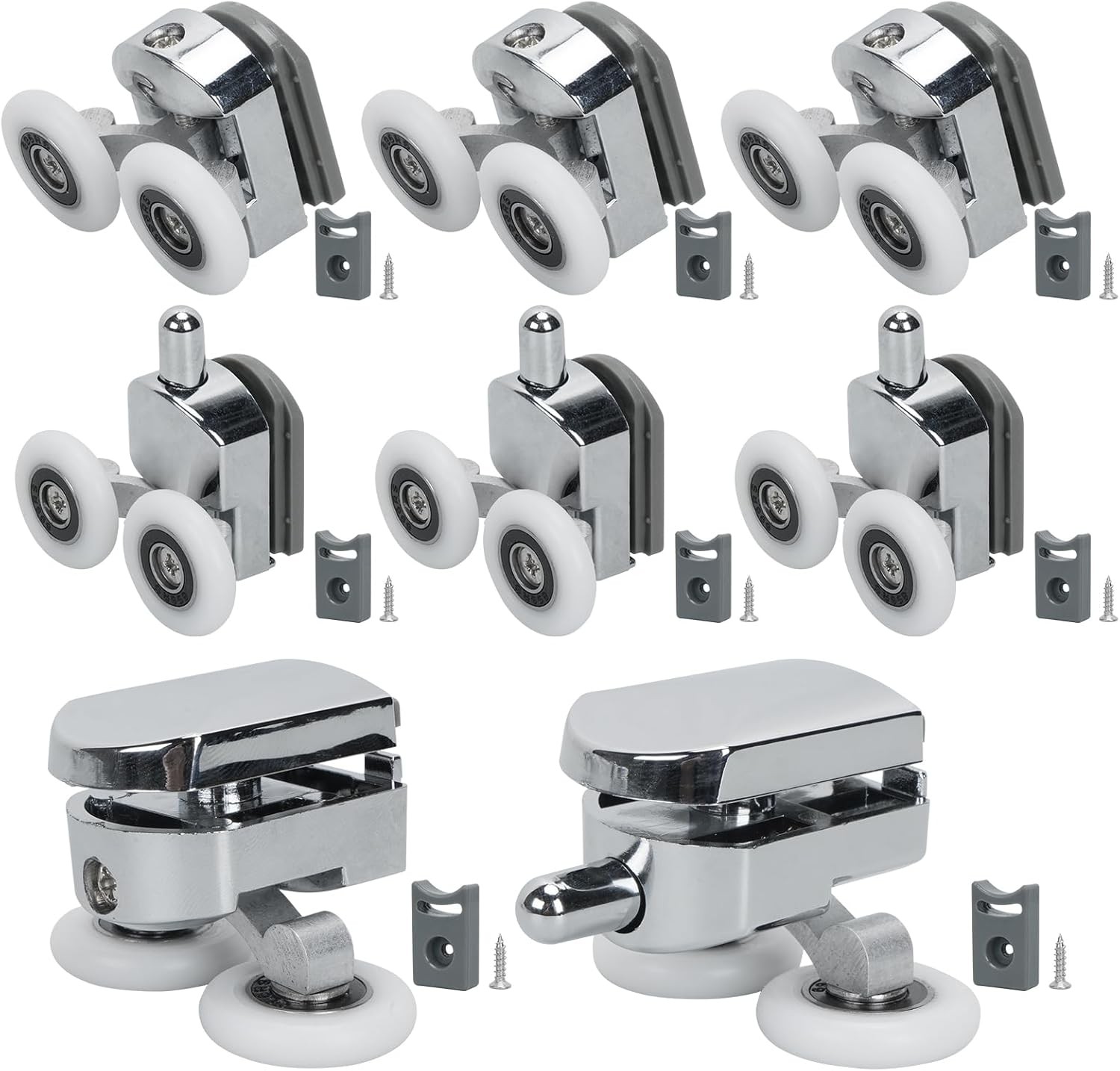 Zythrem 8Pcs 25mm Shower Door Rollers for Curved Door Replacement Shower Door W