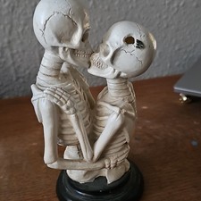 Ashland Halloween Posing Skeleton Figurine Resin White Black Matte Finish