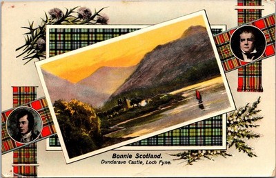 Bonnie Scotland UK Dundarave Castle Loch Fyne Tartan Clan Unposted Postcard E5