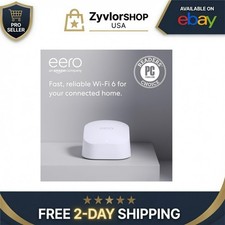 eero 6 Mesh WiFi Router - Up to 900 Mbps, 1500 sq ft Coverage, 75 Devices