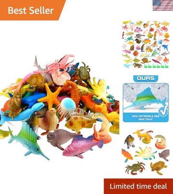Delightful Assorted 52 Mini Sea Creatures - Bath Play, School Projects & Events