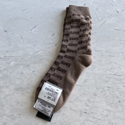 Balenciaga  Socks BB Monogram Tennis in Beige BNWB L