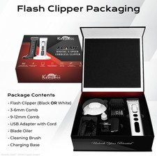 Kenchii Grooming Flash Digital Cordless Clipper, Pearl Black or White 4 in 1