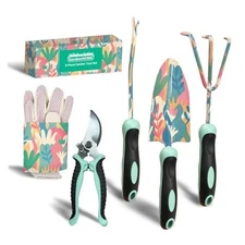  5-Piece Gardening Tool Set, Durable Floral Garden Tools with Ergonomic 
