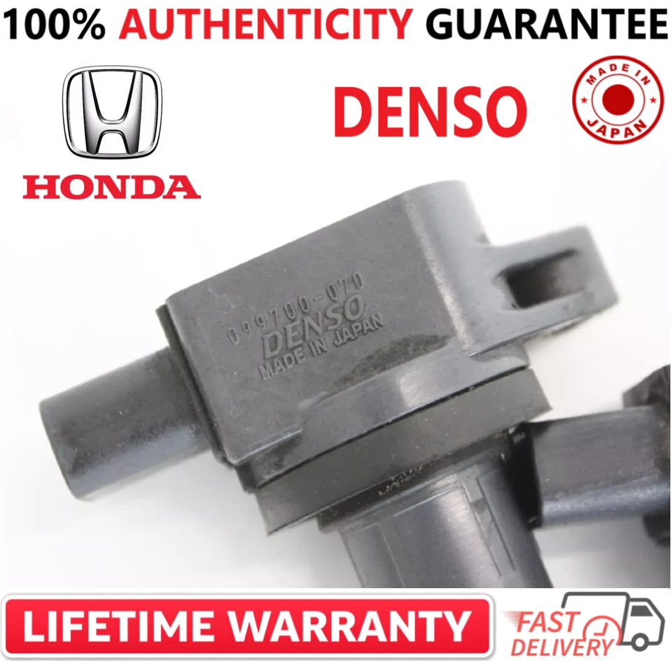 Bobinas de ignição x4 OEM DENSO para 2000-2011 Honda Acura 2.0L 2.4L I4, 099700-070 - Imagem 2 de 4