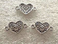 Jewelry Making Findings-Heart Connector Charms 10ct