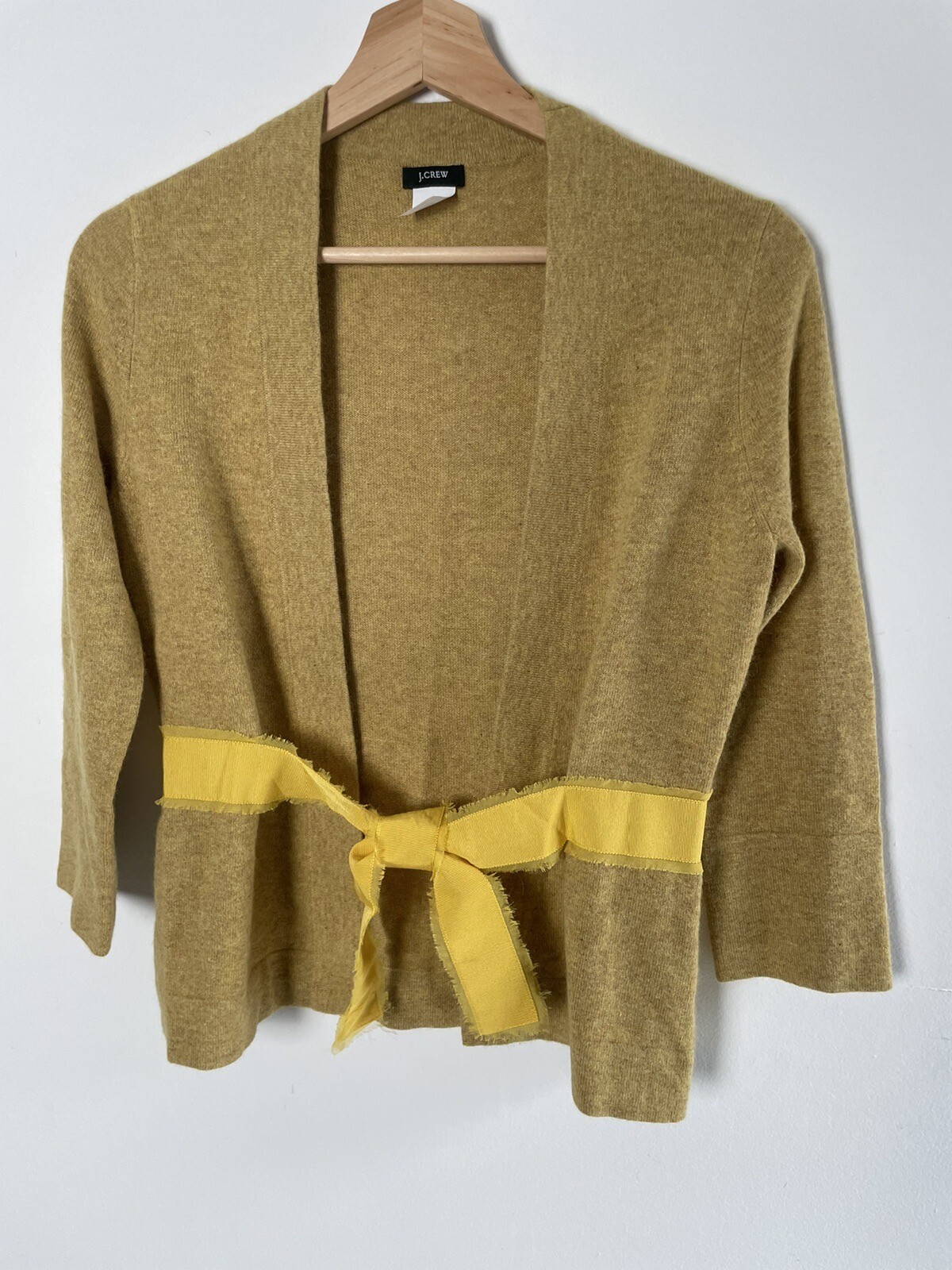 Merino Wool Cashmere Angora Viscose Cardigan Grosgrain Tie Talbots Size