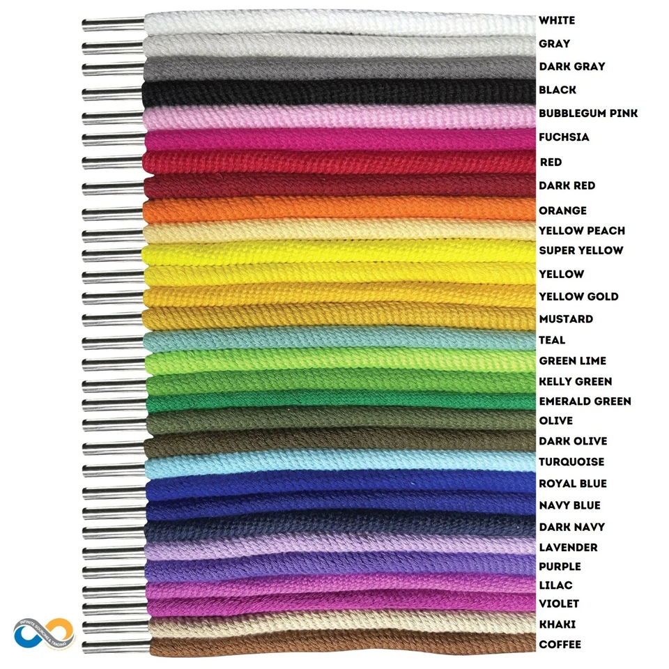 Sudadera con Capucha Cordón Cordón Repuesto, Premium 100% Algodón 1/4" Extremos Metálicos Redondos Foto 2 de 4