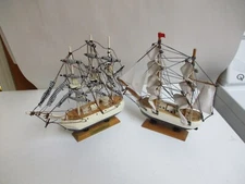 2 -  Vintage Wooden Sailing Boat Ships Nautical Secor Wood Cutty & Clipper 8"