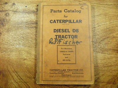 CAT Caterpillar D8 PARTS MANUAL 8R1-UP 1H6852-9999