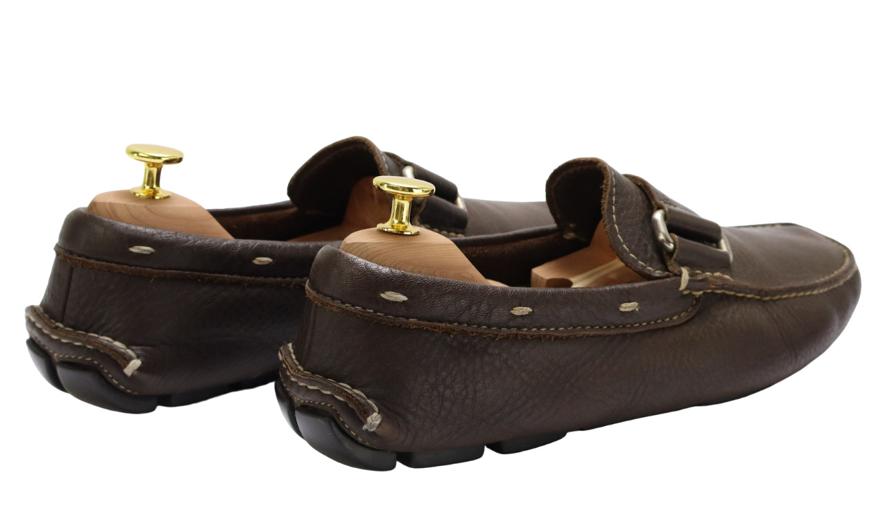 PRADA  Casual Shoes Men's EU 41 Leather Square Toe Slip On Brown Loafers thumbnail 6