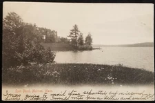 Vintage Postcard Photo Spot Pond Melrose Massachusetts Red Letter Undivided 