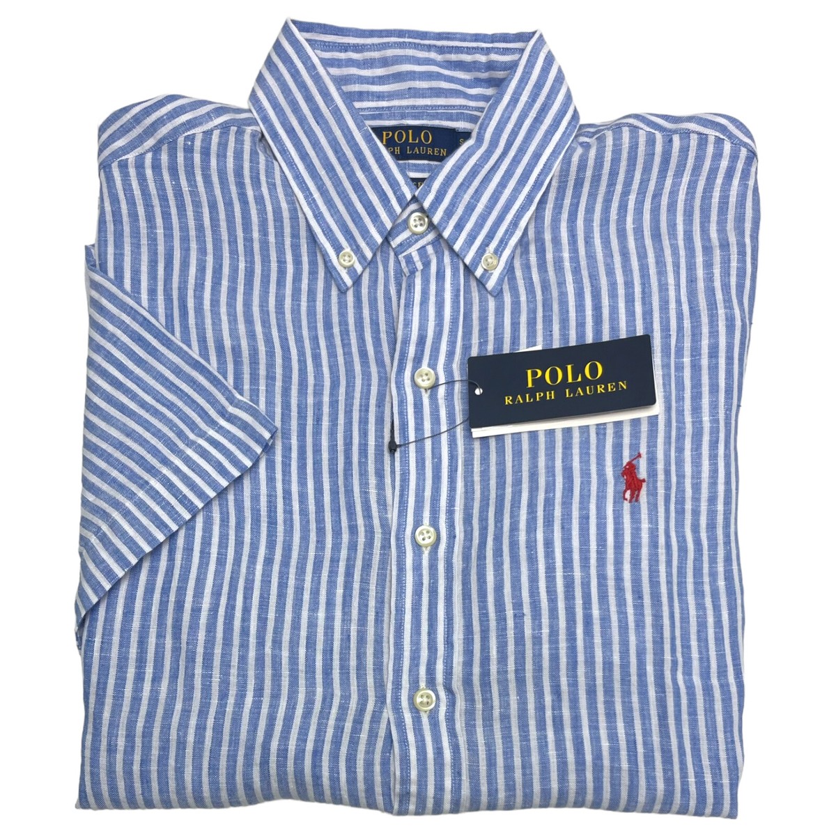 Polo Ralph Lauren Classic Fit 100% Linen Blue Stripe Short