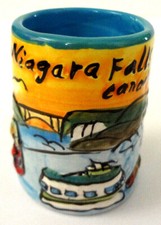 hand-painted shot glass Ceramic Souvenir Shot Glass with Hand-Painted City Street Scene — listing 4