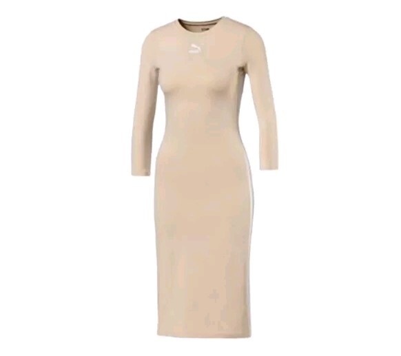 Puma Womens Classic 3/4 Sleeve Dress Size 3XL Beige