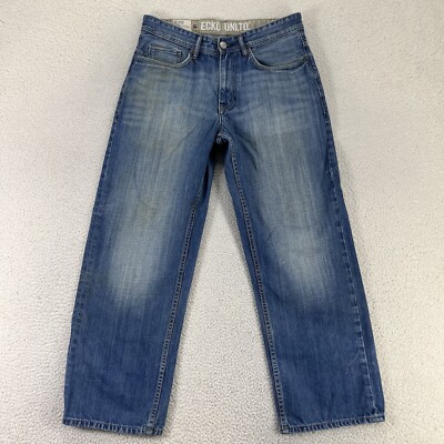Ecko Unltd Jeans Mens 32x30 Blue Denim Baggy Skater Hip Hop Rap