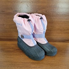 Youth Girls Kamik Snow Winter Boots Size 6 Light Pink And Purple