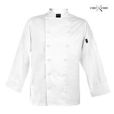 Chef Code Tailored Slim Fit Executive Chef Coat, Unisex CC114