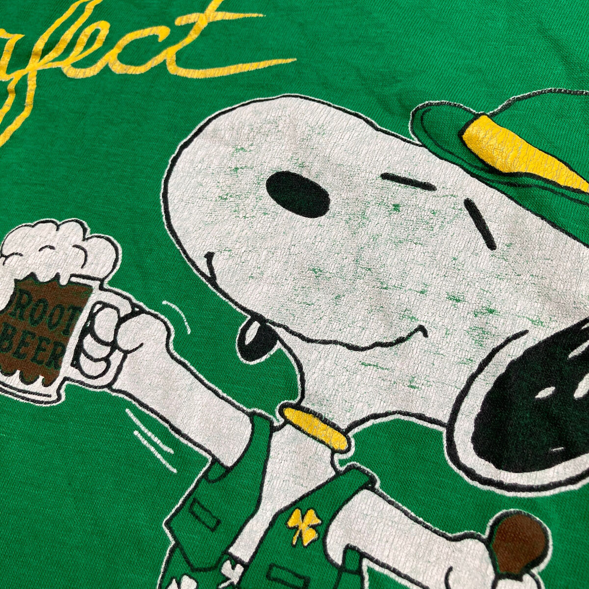 Vintage Peanuts Shirt Mens M Green Snoopy Woodstock Irish Vintage Peanuts Shirt Mens M Green Snoopy Woodstock Irish