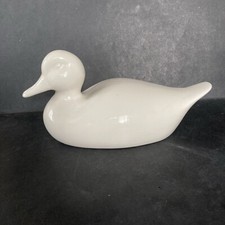 VINTAGE RARE CANARD IKEA 470-547-10 BLANC EN FAÏENCE RARE 25 Cm ANCIEN