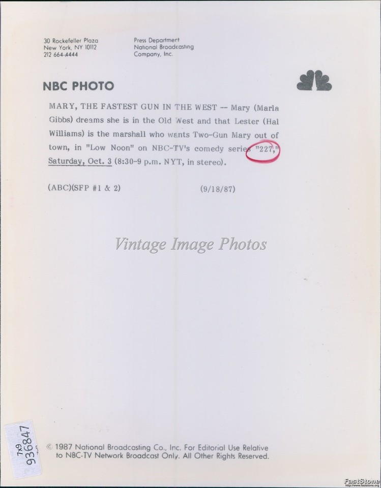 1987 Marla Gibbs Hal Williams In Wild West Dream Ep On 227 Television