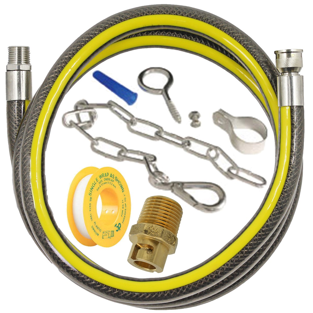 SPARES2GO Universal Oven Cooker Gas Supply Pipe Safety Chain - View #6