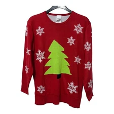 Forum Novelties Mens Unisex Christmas Tree Snowflake Sweater Size XL Party