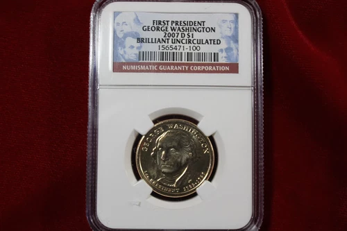 2007-D  GEORGE WASHINGTON  PRESIDENTIAL  DOLLAR, NGC BRILLIANT UNCIRCULATED