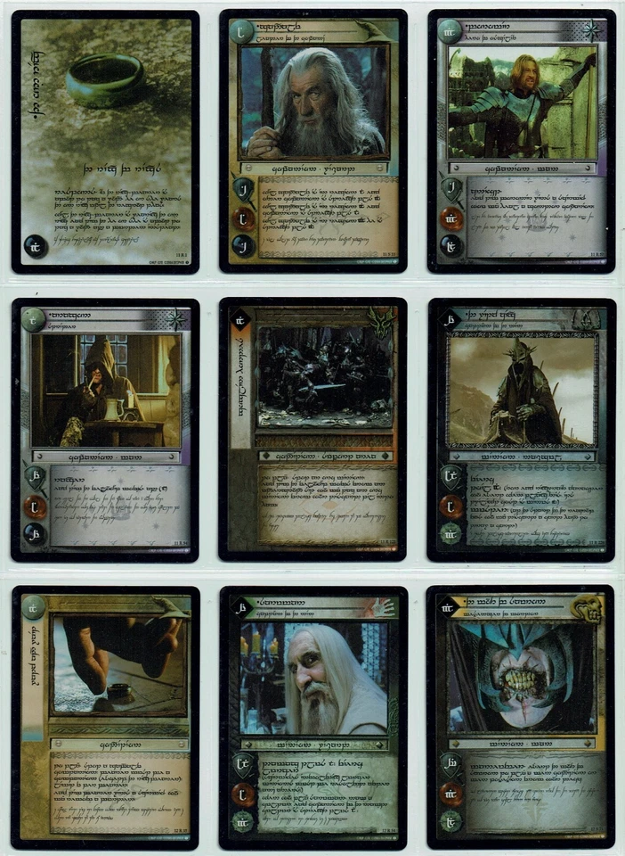 LORD OF THE RINGS TCG WAR OF THE RING ANTHOLOGY 18 CARD ELVISH TENGWAR SET - Image 2 of 3