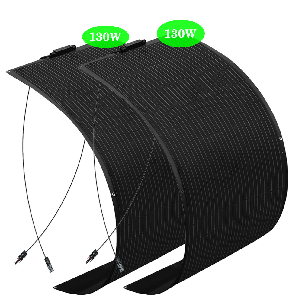 Waterproof Monocrystalline Lightweight Solar Panel 2pcs 130W