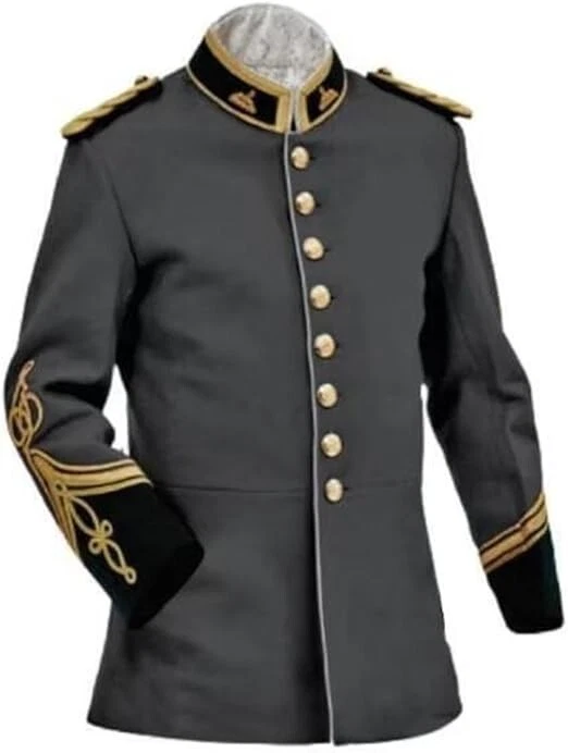 Grey British Anglo Zulu War Men's Wool Vintage Officers Tunic Circa jacket