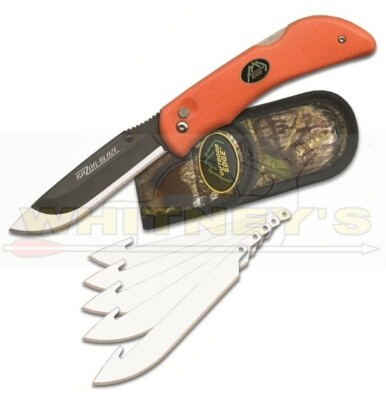 Outdoor Edge Razor Blaze Knife w/Mossy Oak Sheath - Orange - RB-20C