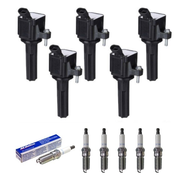 New Set of 5 Ignition Coils  ACDelco Spark Plugs for Chevy GMC Hummer L5