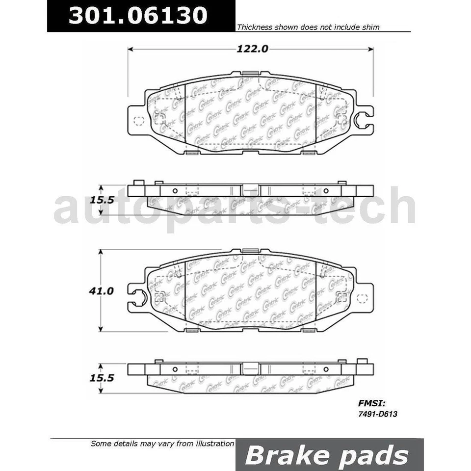 Juego de pastillas de freno delanteras traseras centradas para Lexus LS400 1995 1996 1997 1998 1999 2000 Foto 3 de 4