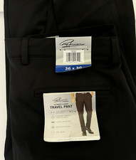 Greg Norman 36 30 Ultimate Classic Travel Chino Pants Black Performance New Golf
