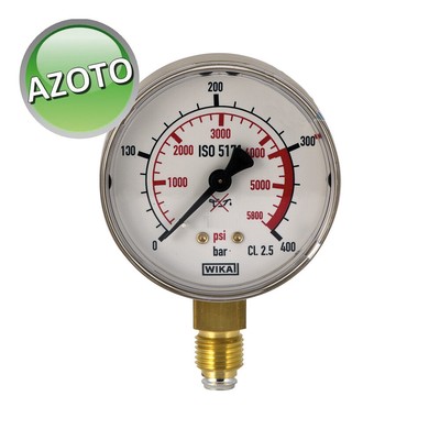 Oxyturbo Druckmesser 0-400 Bar – Für Stickstoff & Gase, G1/4 Anschluss, 63mm Metallgehäuse