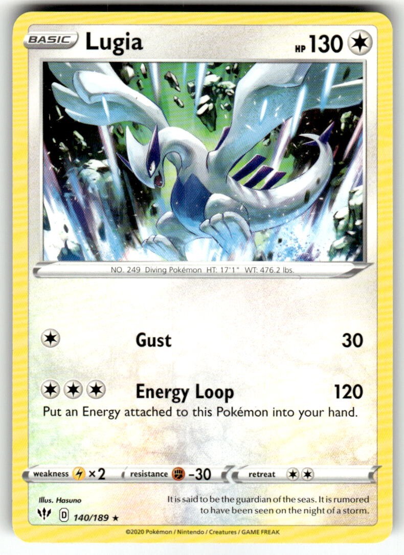 Lugia - 140/189 Darkness Ablaze Regular Rare - M/NM -