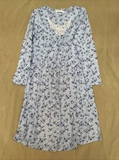 Carol Hochman Nightgown Small blue Floral lace trim Soft