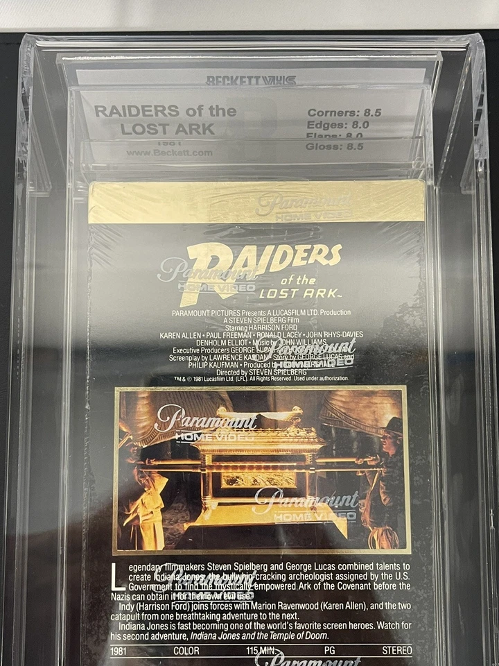 INDIANA JONES RAIDERS OF THE LOST ARK VHS TAPE SEALED BECKETT GRADED 8.0 SEAL A - Image 4 of 4