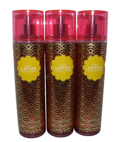 3 PACK Bath & Body Works TOKYO LOTUS & APPLE BLOSSOM Fragrance Mist RETIRED