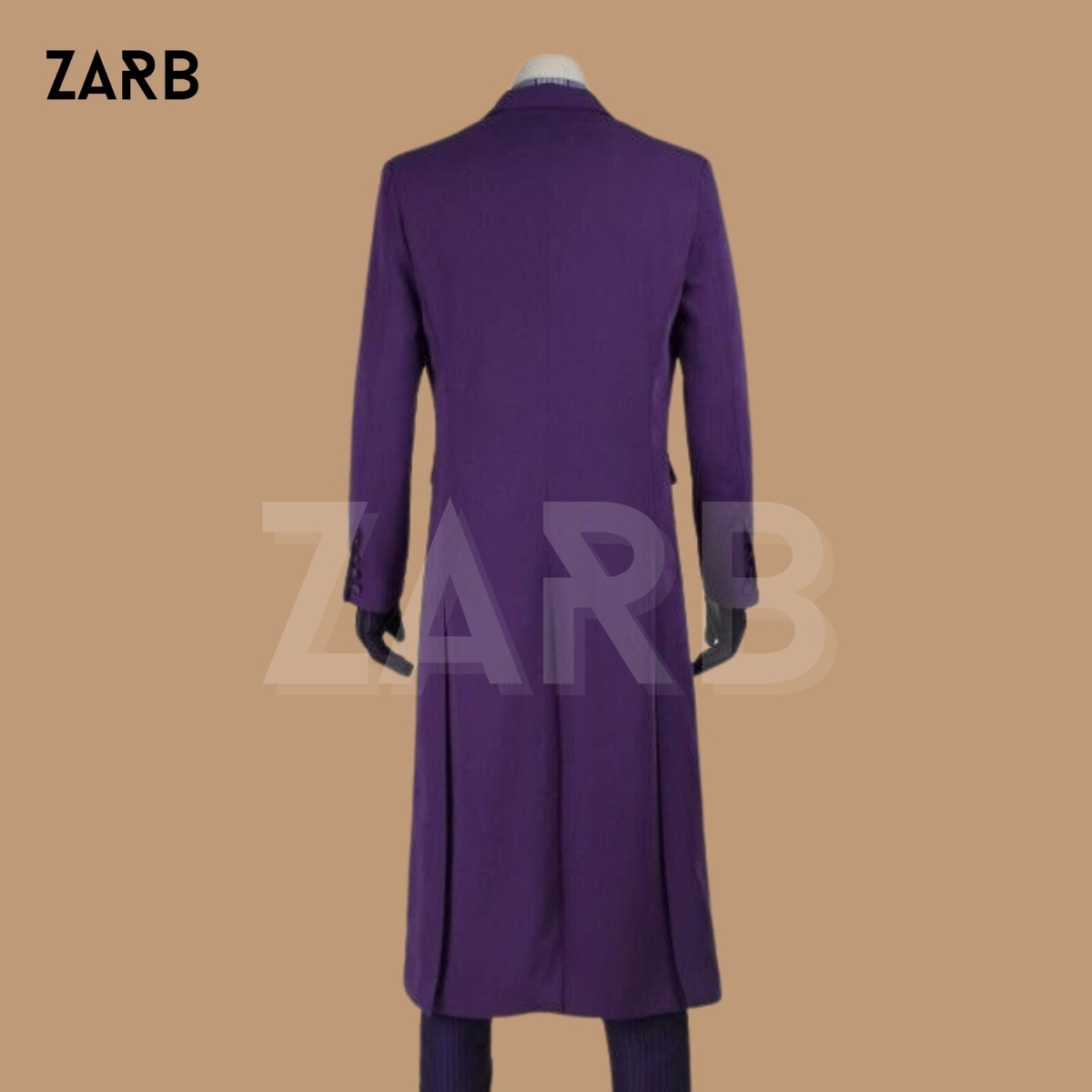 Dark Knight Joker Costume - Heath Ledger Cosplay Purple Coat 