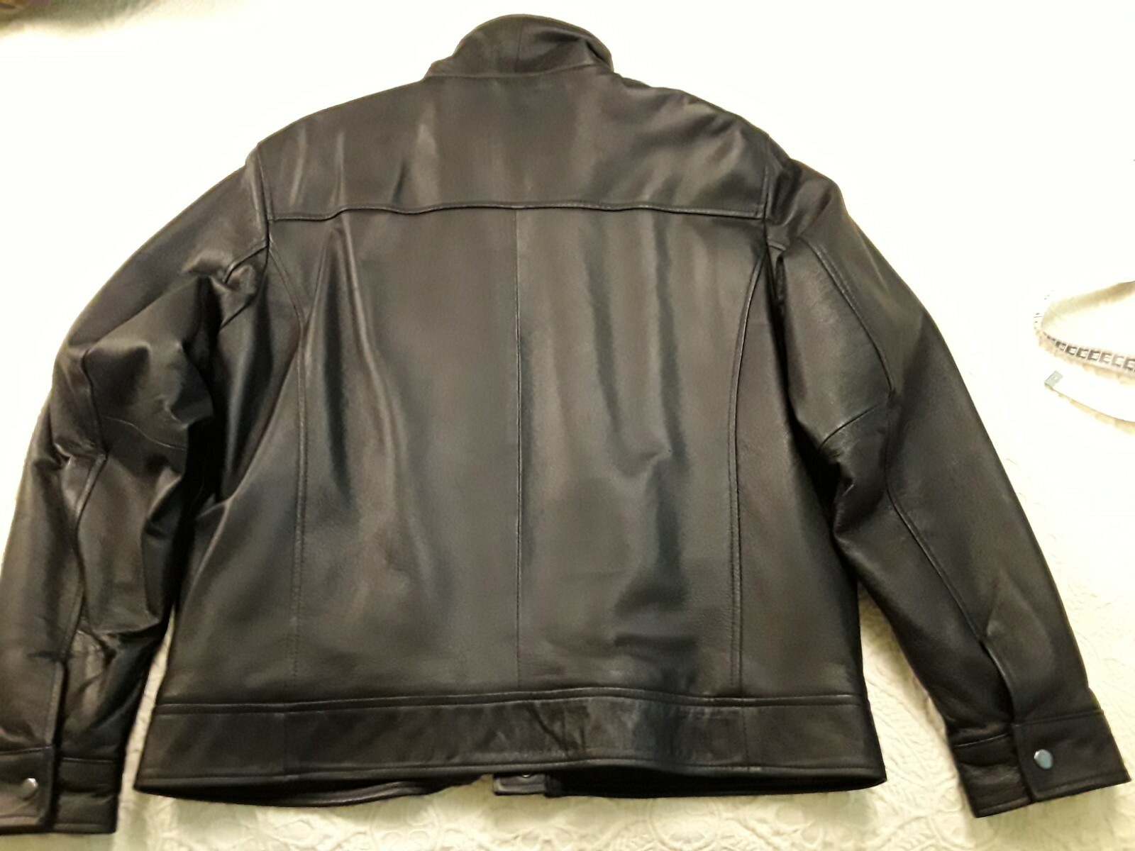 EMC Mens Black Leather Jacket Size Large Motorcycle B… Gem