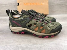 Merrell Accentor 3 Women's Hiking Sneaker 5 Green Leather Hiking Outdoor Shoes