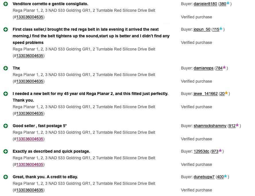 Kit Cinghia 2 In 1 Rega Kit Doppia Cinghia In Silicone Per Giradischi Rega Planar 2 E Altri Modelli Compatibili - Colori Bianco E Rosso Cintra Drive Belt Rega - Foto 5