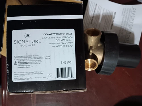Signature Hardware SH6103 3/4" 6 Way Transfer Valve - Picture 1 of 2