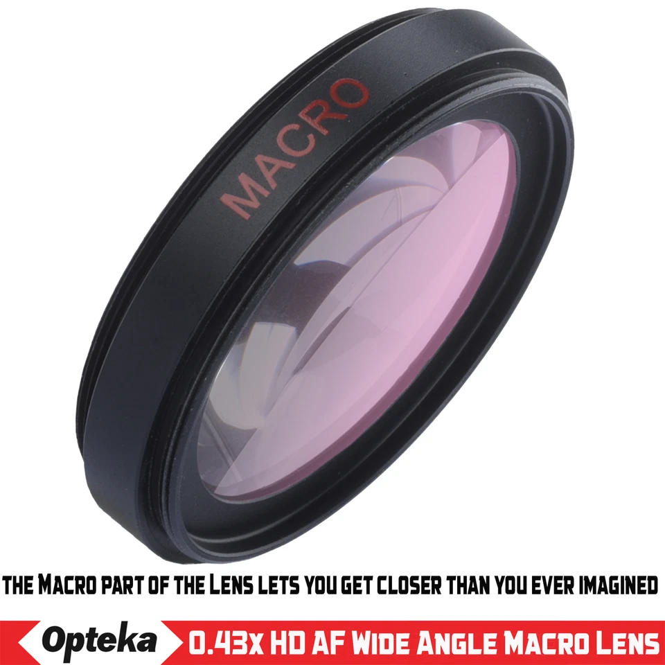 Opteka 0.43x High Definition Wide Angle Macro Lens for Sony E 35mm f1.8 OSS Lens - Image 3 of 4