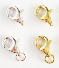 2 PCS Genuine 925 Sterling Silver Lobster Claw Clasps Jump Ring Jewelry Findings