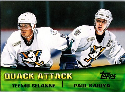 2000-01 Topps Combos #TC2 ''Quack Attack'' Teemu Selanne - Paul Kariya 