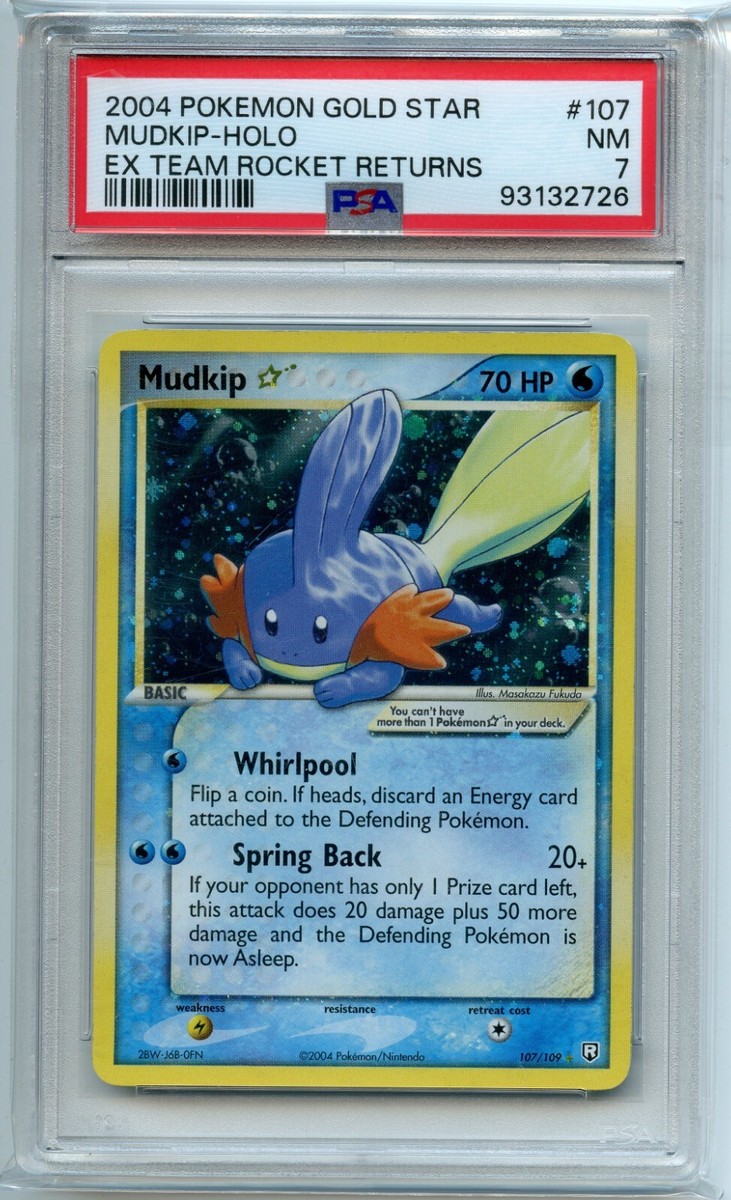 ポケモンカード ミズゴロウ R団の逆襲 psa7 mudkip ゴールドスター ミズゴロウ R団の逆襲 psa7 ゴールドスター ⭐︎ mudkip star